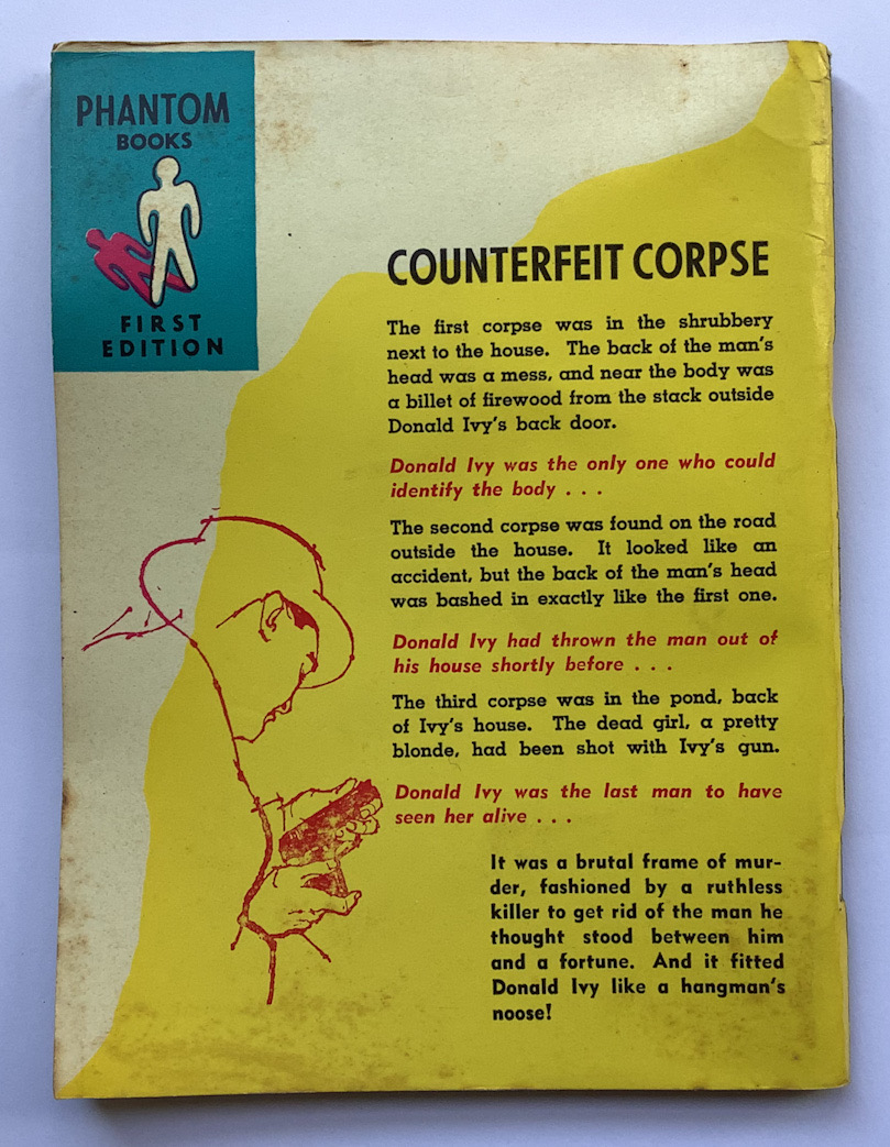 COUNTERFEIT CORPSE crime pulp fiction book by Ferguson Findley 1958